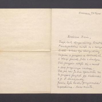 Kochana Basiu, Twoją kartę otrzymaliśmy [...]