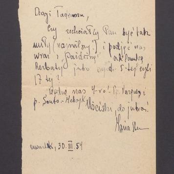 Drogi Tadeuszu, Czy zechciałby Pan [...]