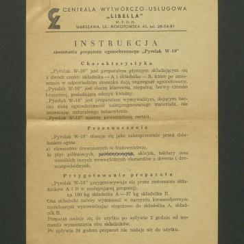 Instrukcja stosowania preparatu ogniochronnego "Pyrlak W-10"