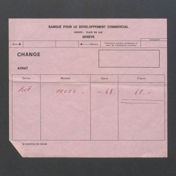 Rachunek bankowy, Banque Pour le Developpement Commercial, Geneve