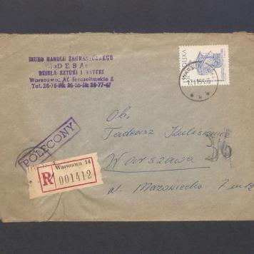 Koperta, nad. Biuro Handlu Zagranicznego Desa