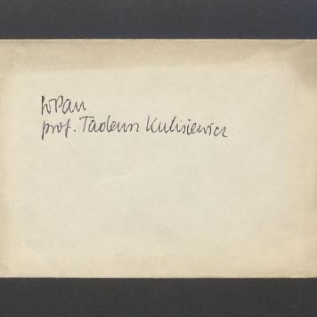 Koperta, adr. WPan prof. Tadeusz Kulisiewicz