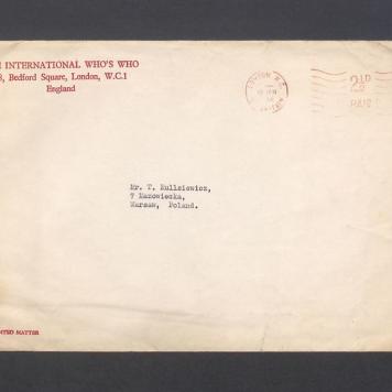 Koperta, nad. The International Who's Who