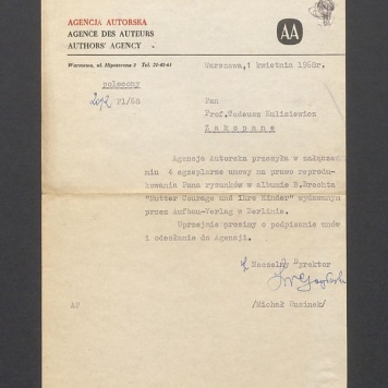 Agencja Autorska przesyła egzemplarze umowy na prawo do reprodukowania