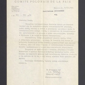 Ogólnopolski Komitet Pokoju: apel do intelektualistów całego świata ws. Wietnamu i sytuacji na Półwyspie