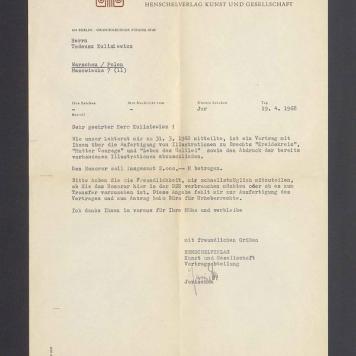 Sehr geehrter Herr Kulisiewicz! Wie unser Lektorat mir am 31.3.1968 mitteilte [...]