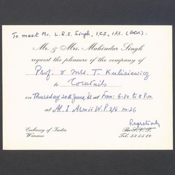 Mr. & Mrs. Mahindar Singh request the pleasure of the company [...]