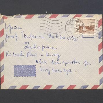 Koperta, adr. Wpan prof. Tadeusz Kulisiewicz