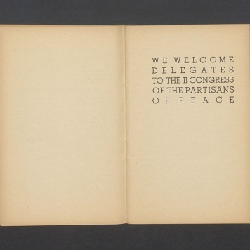 Guide a l'usage de delegues. We welcome Delegates to the II Congress of the Partisants of Peace