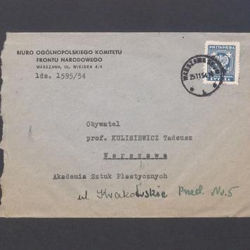 Koperta, nad. Biuro Ogólnopolskiego Komitetu Frontu Narodowego