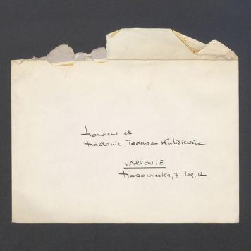 Koperta, adr. Monsieur et Madame Tadeusz Kulisiewicz