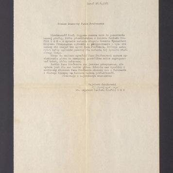 Wielce Szanowny Panie Profesorze, Nieobecność Prof. Hoppena zmusza mnie [...]