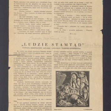 "Ludzie stamtąd" wystawa drzeworytów, akwarel i rysunków Tadeusza Kulisiewicza