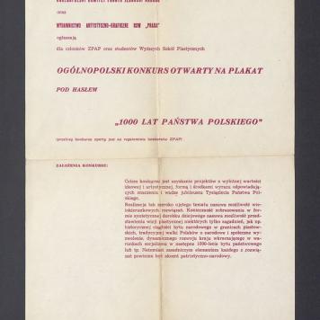 Ogólnopolski konkurs otwarty na plakat "1000 lat Państwa Polskiego"