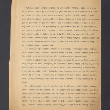 Tadeusz Kulisiewicz należy do pokolenia, którego miejsce w rozwoju sztuki naszego wieku [...]