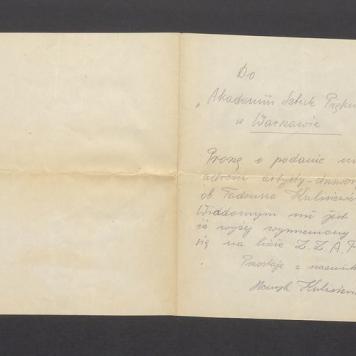 Do "Akademii Sztuk Pięknych" w Warszawie