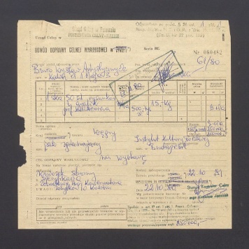 Dowód odprawy celnej warunkowej