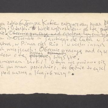 Notatka z podróży na Kubę, zapowiedź cyklu "Krajobrazy"