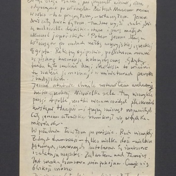 Moja Droga Basiu, już przyszedł wieczór, cisza [...]