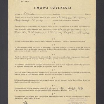 Umowa użyczenia dzieła sztuki