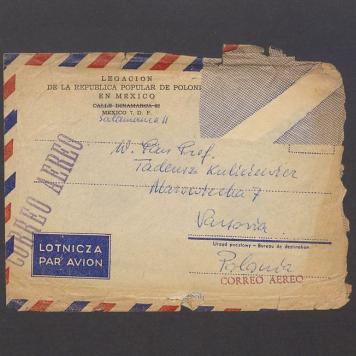 Koperta, adr. W. Pan Prof. Tadeusz Kulisiewicz