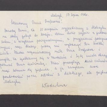 Szanowny Panie Profesorze! Donoszę Panu, że 10 sierpnia [...]
