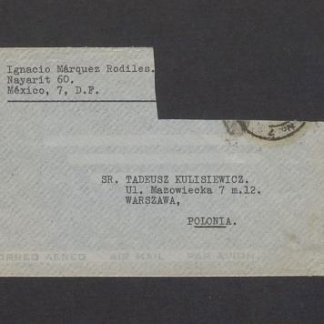 Koperta, nad. Ignacio Marquez Rodiles