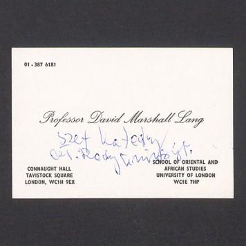 Professor David Marshall Lang