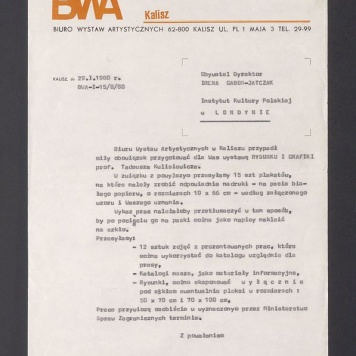 Biuru Wystaw Artystycznych w Kaliszu przypadł miły obowiązek przygotować dla Was [...]