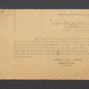 Zawiadomienie o rozpoczęciu szkolenia ideologicznego 