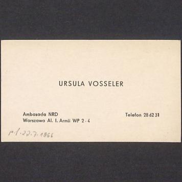 Wizytówka, Ursula Vosseler
