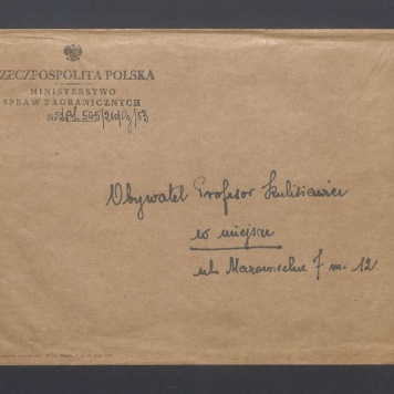 Koperta, nad. Ministerstwo Spraw Zagranicznych