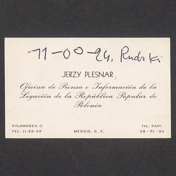 Wizytówka, Jerzy Plesnar