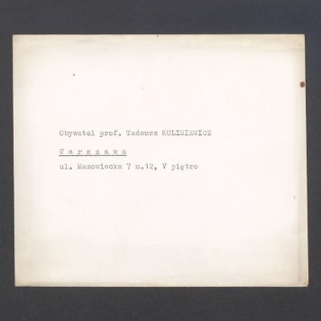 Koperta, nad. Minister Kultury i Sztuki Polskiej Republiki Ludowej