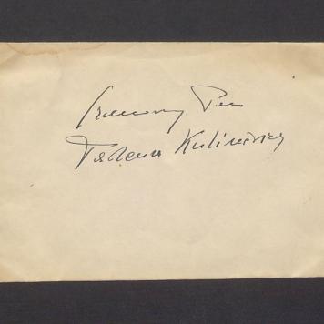 Koperta, adr. Szanowny Pan Tadeusz Kulisiewicz