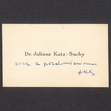 Wizytówka, Dr. Juliusz Katz-Suchy