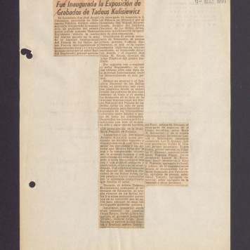 Fue Inaugurada la Exposicion de Grabados de Tadeus Kulisiewicz