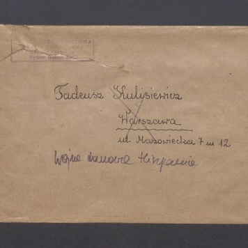 Koperta, adr. Tadeusz Kulisiewicz