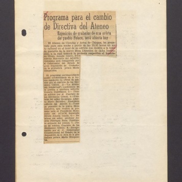 Programa para el cambio de Directiva del Ateneo