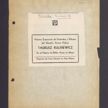 Proxima Exposicion de Grabados y Dibujos del Notable Artista Polaco Tadeusz Kulisiewicz