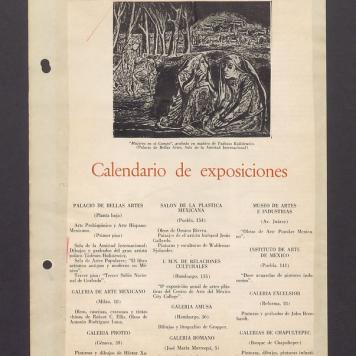 Calendario de exposiciones