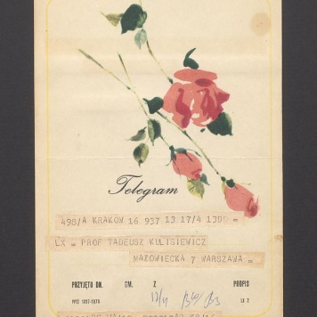 Telegram. Serdeczne gratulacje uściski ucałowania [...]