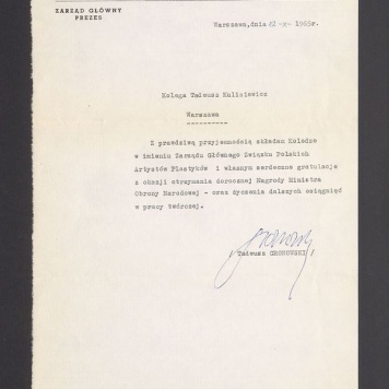 Z prawdziwą przyjemnością składam Koledze [...]