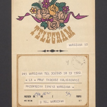 Telegram. Serdecznie cię ściskam i całuję [...]