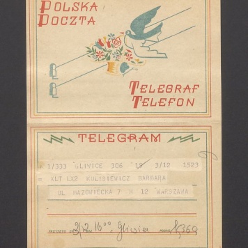 Telegram. W dniu imienin najserdeczniejsze życzenia przesyła [...]