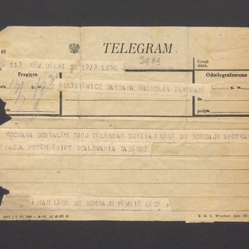 Telegram. Kochana dostałem twój telegram [...]