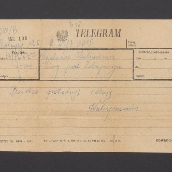 Telegram. Bardzo gratuluję całuję [...]