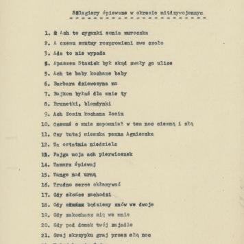 Szlagiery śpiewane w okresie międzywojennym