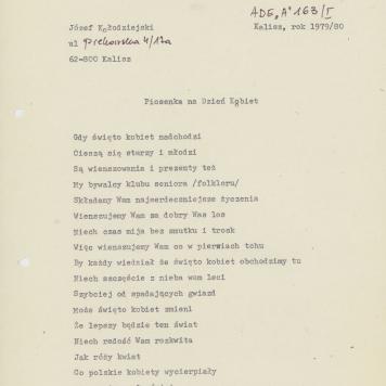 Piosenka na Dzień Kobiet