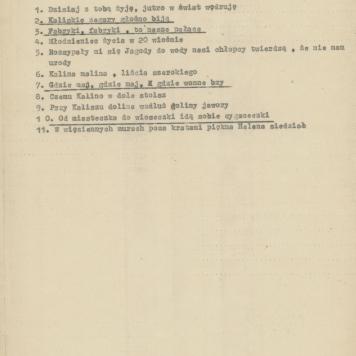 Lista piosenek - taśma 3